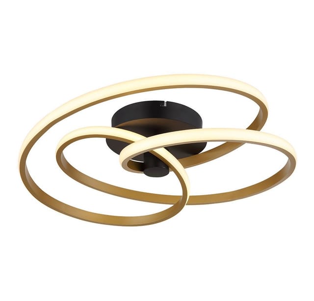 Deckenleuchte Deckenlampe Wohnzimmerleuchte Esszimmerlampe Schlafzimmerleuchte, Metall Aluminium Kunststoff geschwungen gold, led 40W 2500Lm 3000K