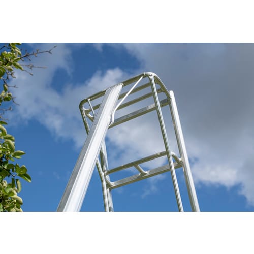Aluminium 3-Holm-Gartenleiter Silber 190x125x243 cm - Niwaki