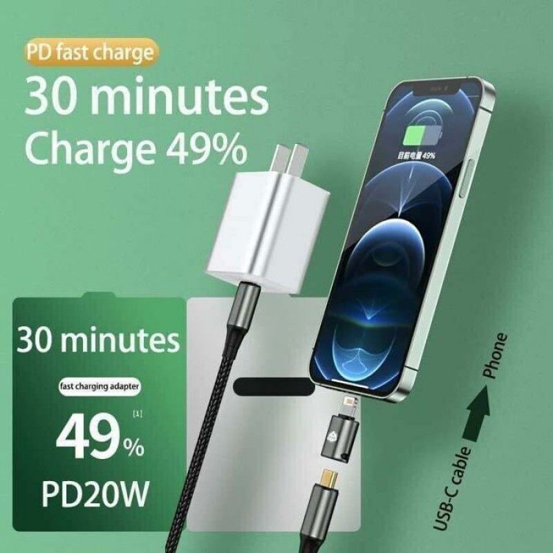 Usb-c-auf-lightning-adapter – 20-w-pd-schnellladung – Kompatibel Mit Iphone/ipad/ipod – 2er-pack