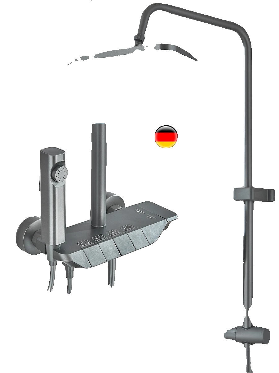 Duschsystem, Intelligentes Digitales Display, Wasserfall- Und Regenfunktion, Grau