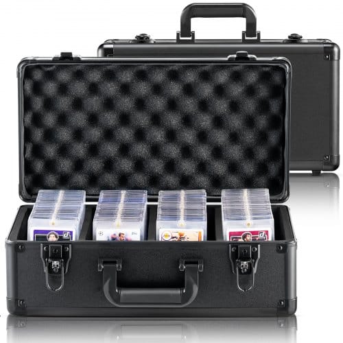 Aufbewahrungsbox, 4 Fächer, Tragetasche Für Sportkarten Mit Schaumstoffteilern Und Schlüsselschloss, Für 96 Psa-karten, 68 Bgs-karten, 76 Sgc-karten, 348 Top Loader Oder 999+ Lose Karten - Vevor
