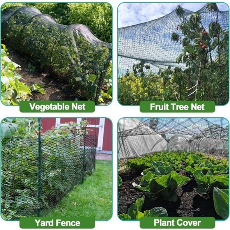 Gartenvogelnetz - 4 X 6 M - Geeignet Für Hühnerställe, Geflügel, Obstbäume, Gemüse Und Zäune.