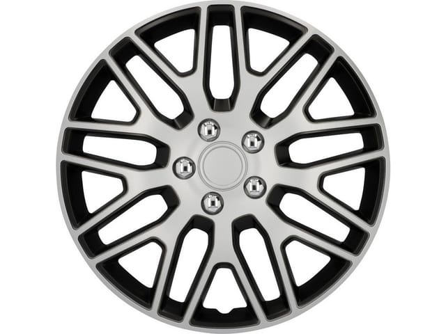Radzierblende Branch 38 cm (15 Zoll) silber schwarz 4 stück Radkappe - Cartrend