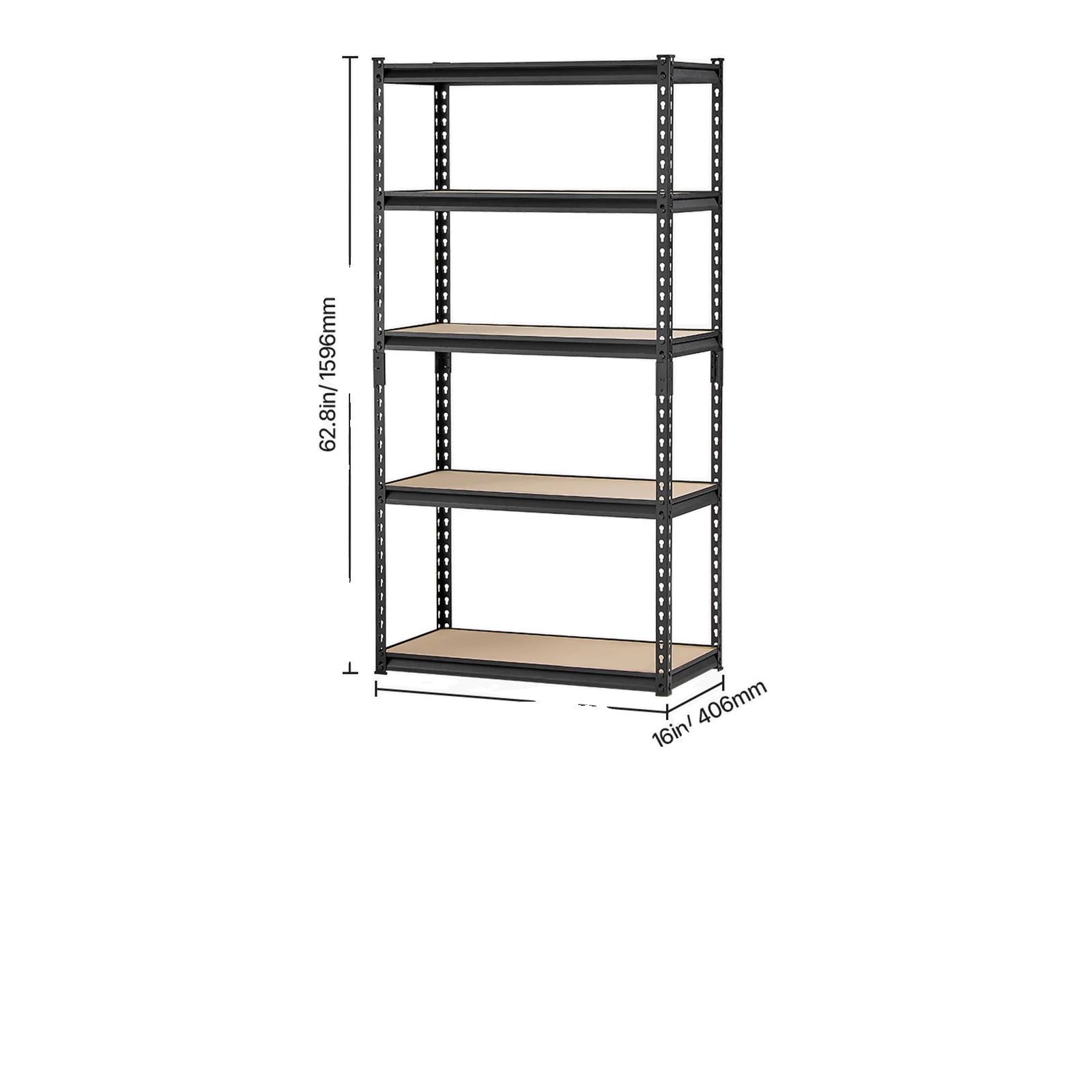 Metallregal Für Die Garage, Gesamttragfähigkeit 2000 Lb (ca. 907 Kg), 400 Lb (ca. 181 Kg) Pro Boden, 5-stöckige Ausführung