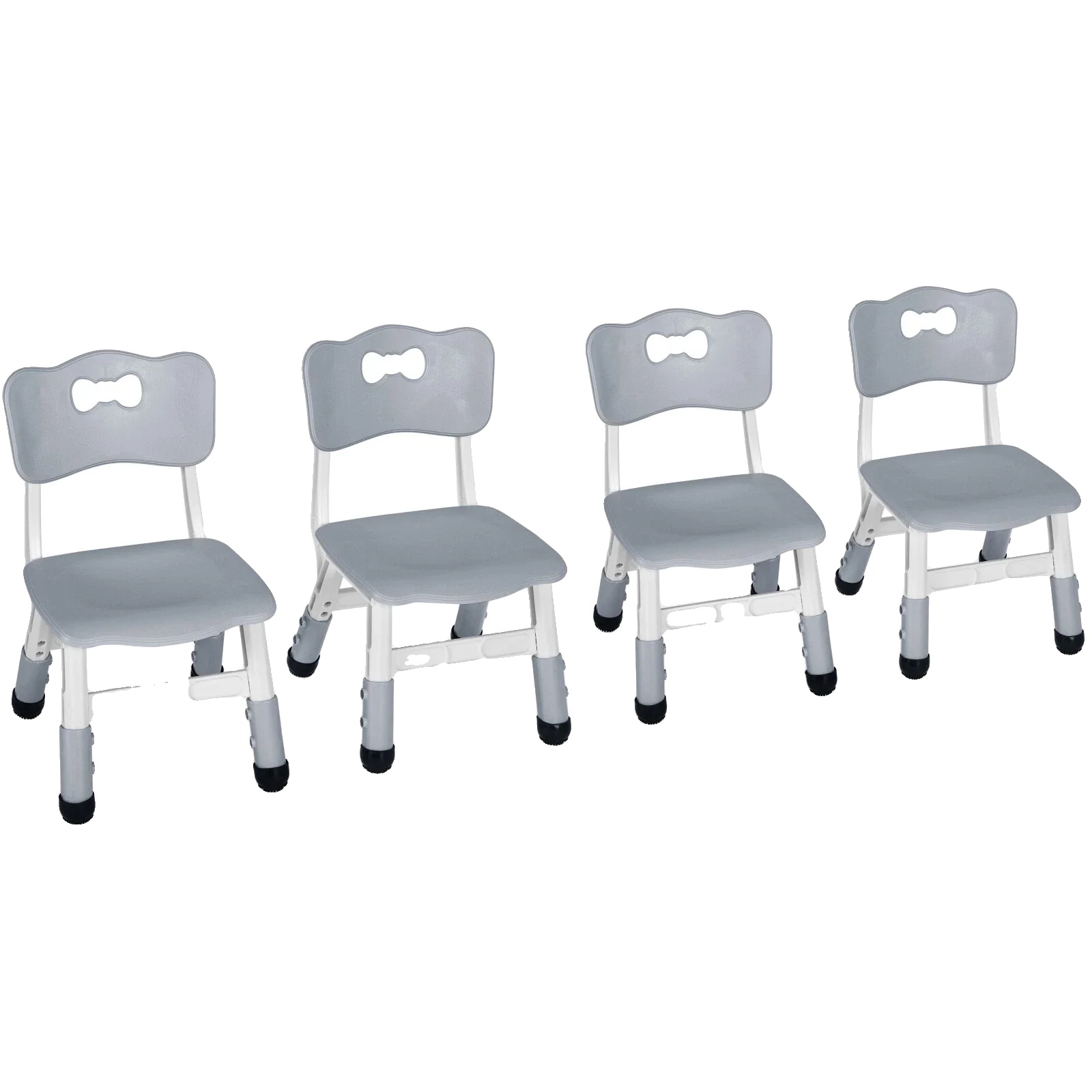 Kinderstuhl, Höhenverstellbar, Robust Und Ergonomisch, Grau – 4er-pack