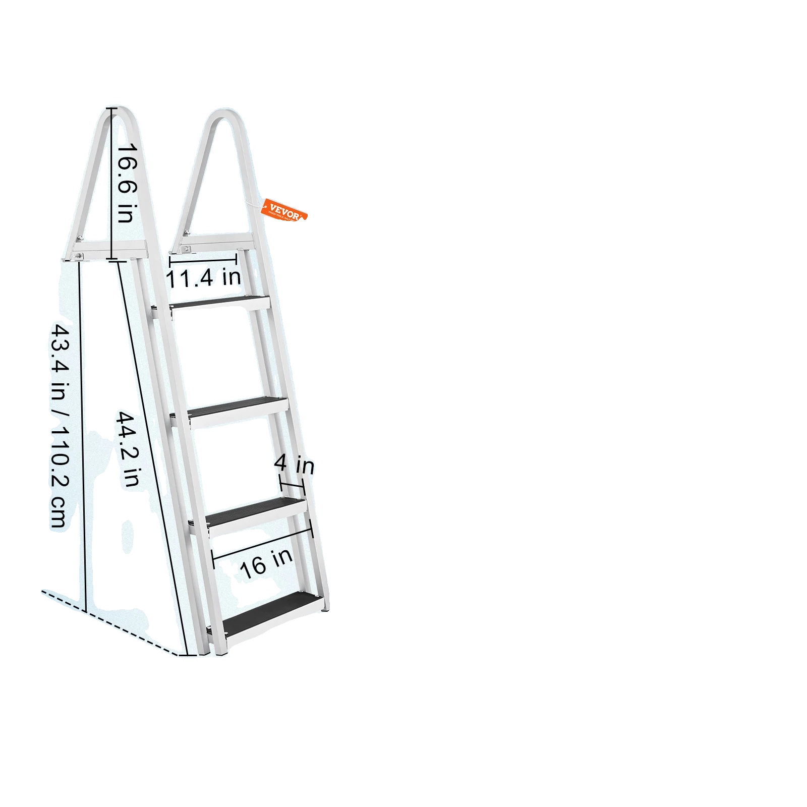 Laderampenleiter, Rutschfeste Pedale, Ergonomisches Design, 4 Stufen, 159 Kg