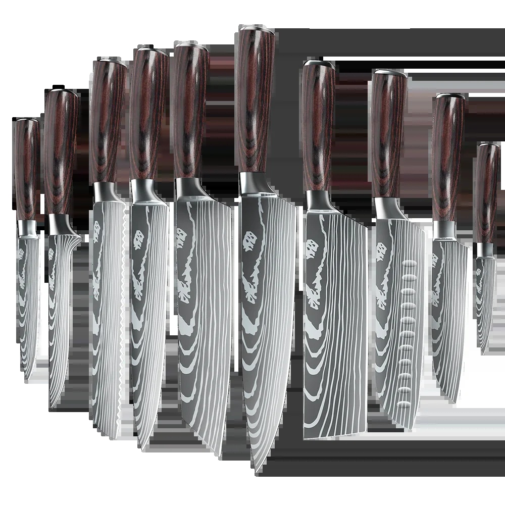 Küchenmesserset, 10-teilig, Ergonomischer, Rutschfester Griff