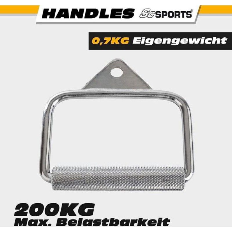 Scsports® Einhand-zuggriff – Mit Drehbarem Griff, Stahl, Bis 200 Kg, Gerändelt, Verchromt – Zuggriff Mit Etikett