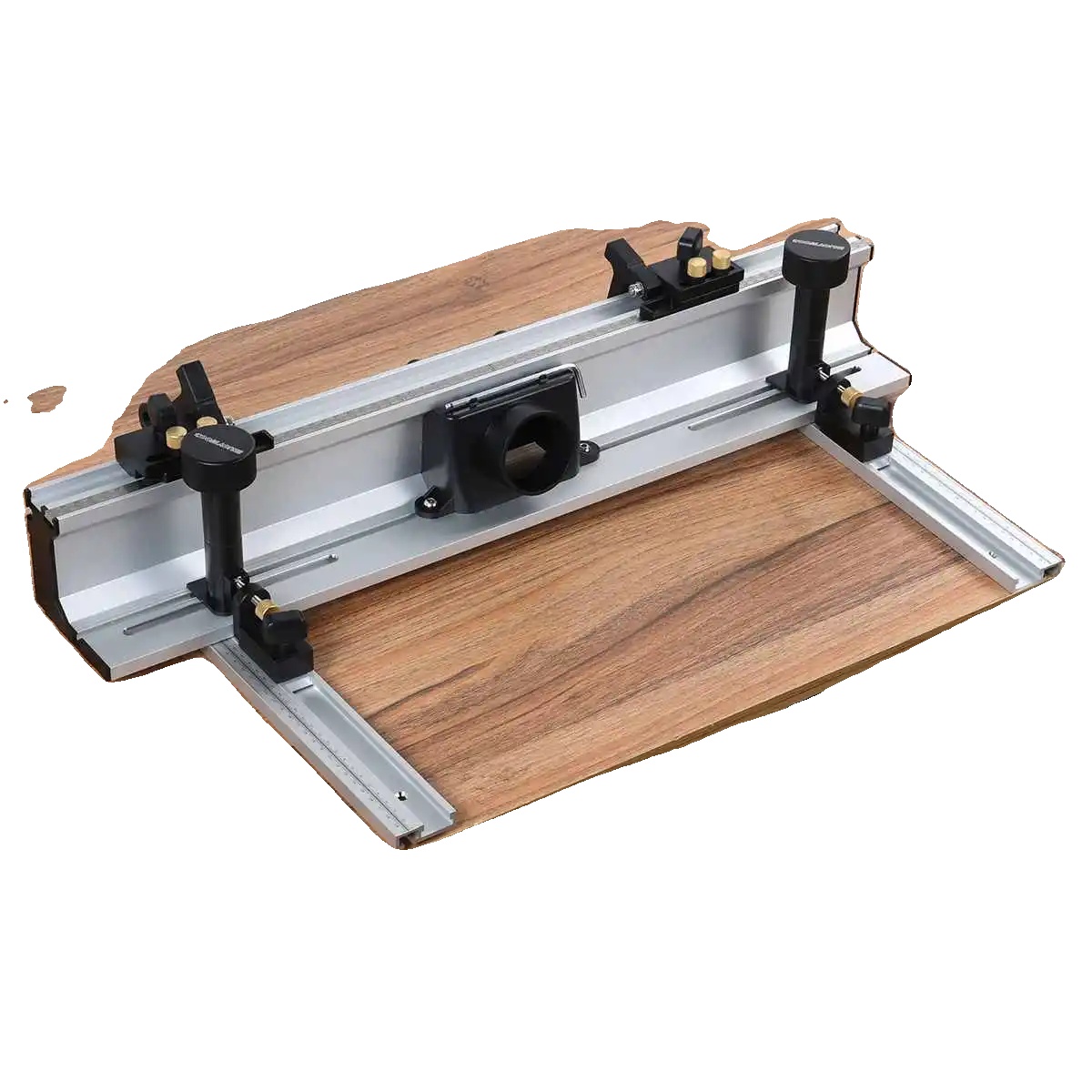 Frästisch Aus Holz Und Aluminiumlegierung, Abmessungen 700 Mm, Verstellbarer Anschlag, Drei Staubabsauganschlüsse, Nuttiefe 13 Mm