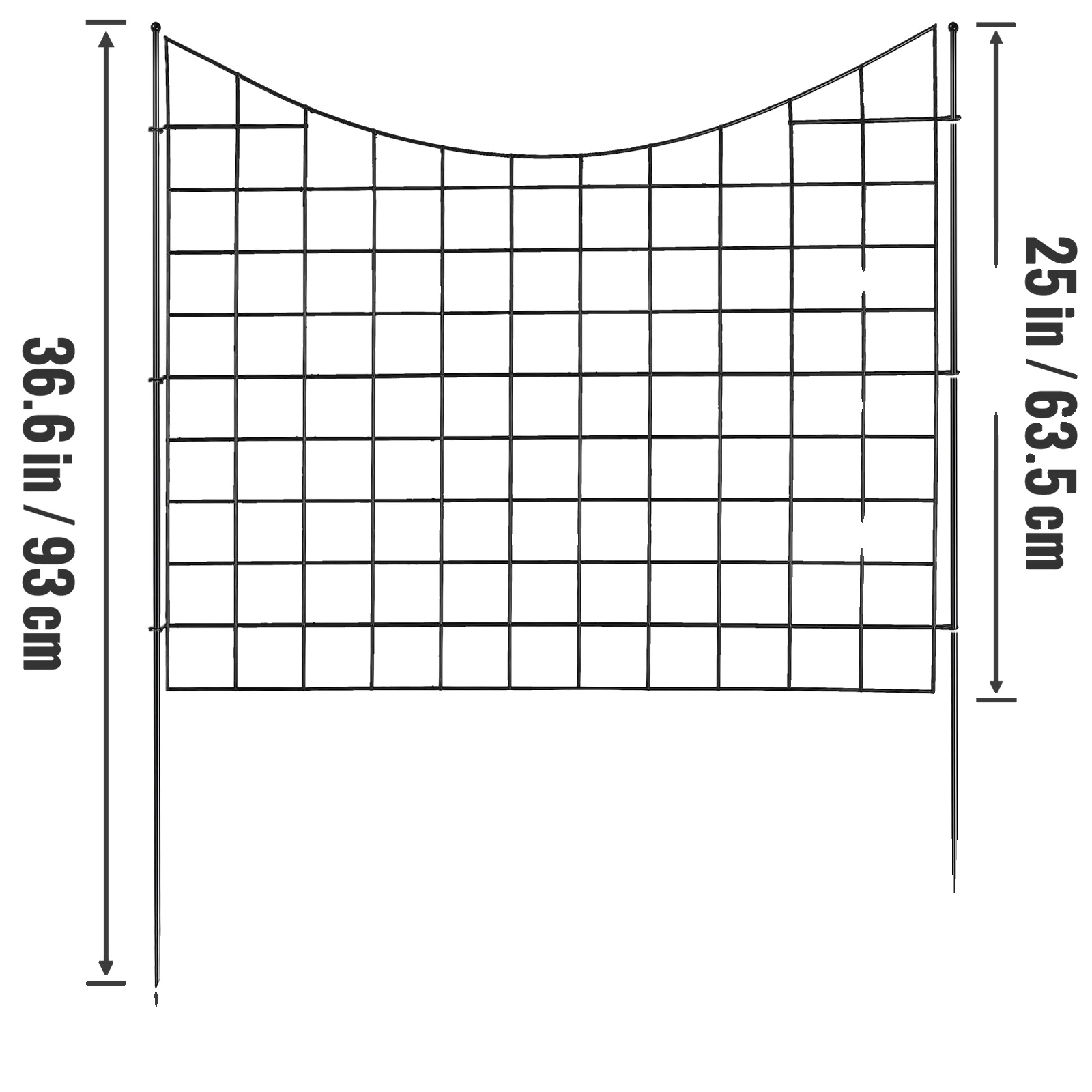 Gartenzaun, Grabenlose Montage, Wildtierschutz, 38,5 X 29,5 Cm, 5-teilig - A
