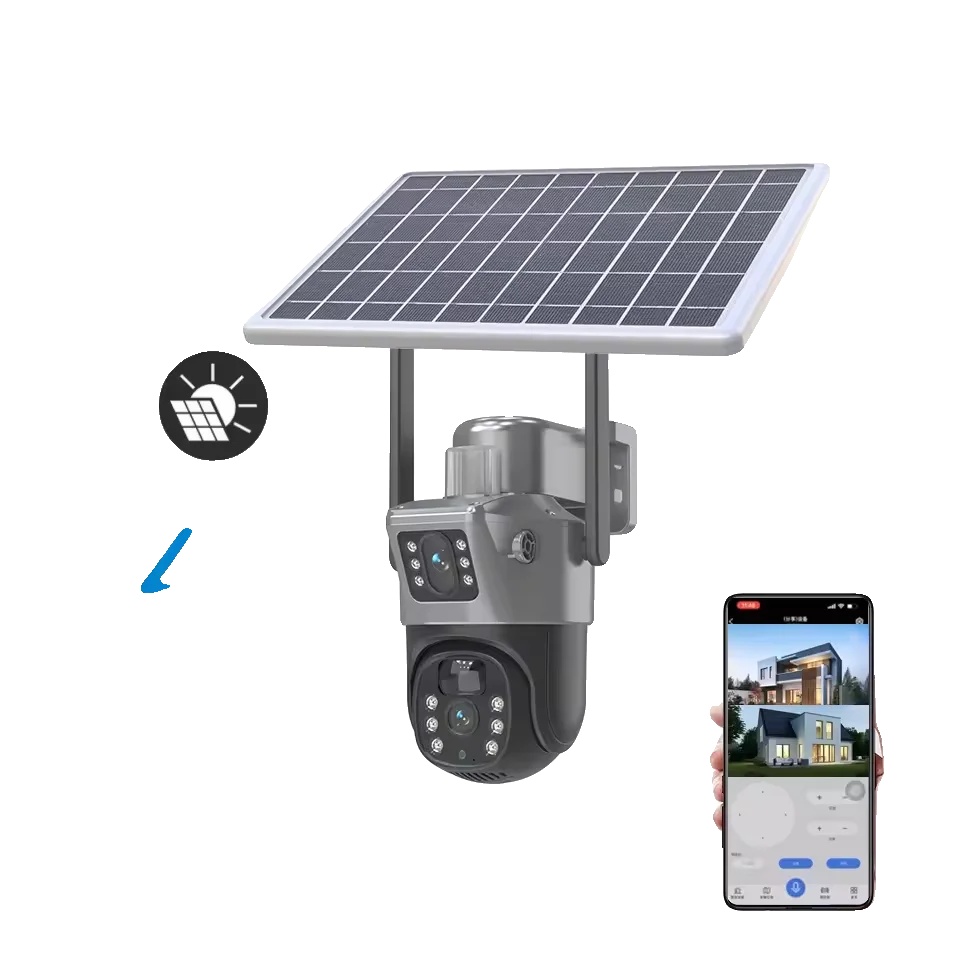 Solarbetriebene Ptz-kamera, Doppellinse, Wlan- Und 4g-konnektivität, 4g