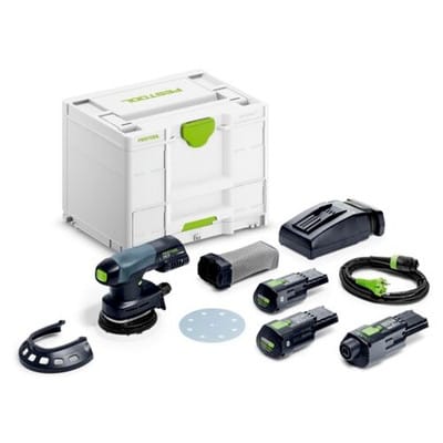 Akku-Exzenterschleifer etsc 125 3,0 I-Set, 2x 3,0 Ah und Ladegerät im Systainer - Festool