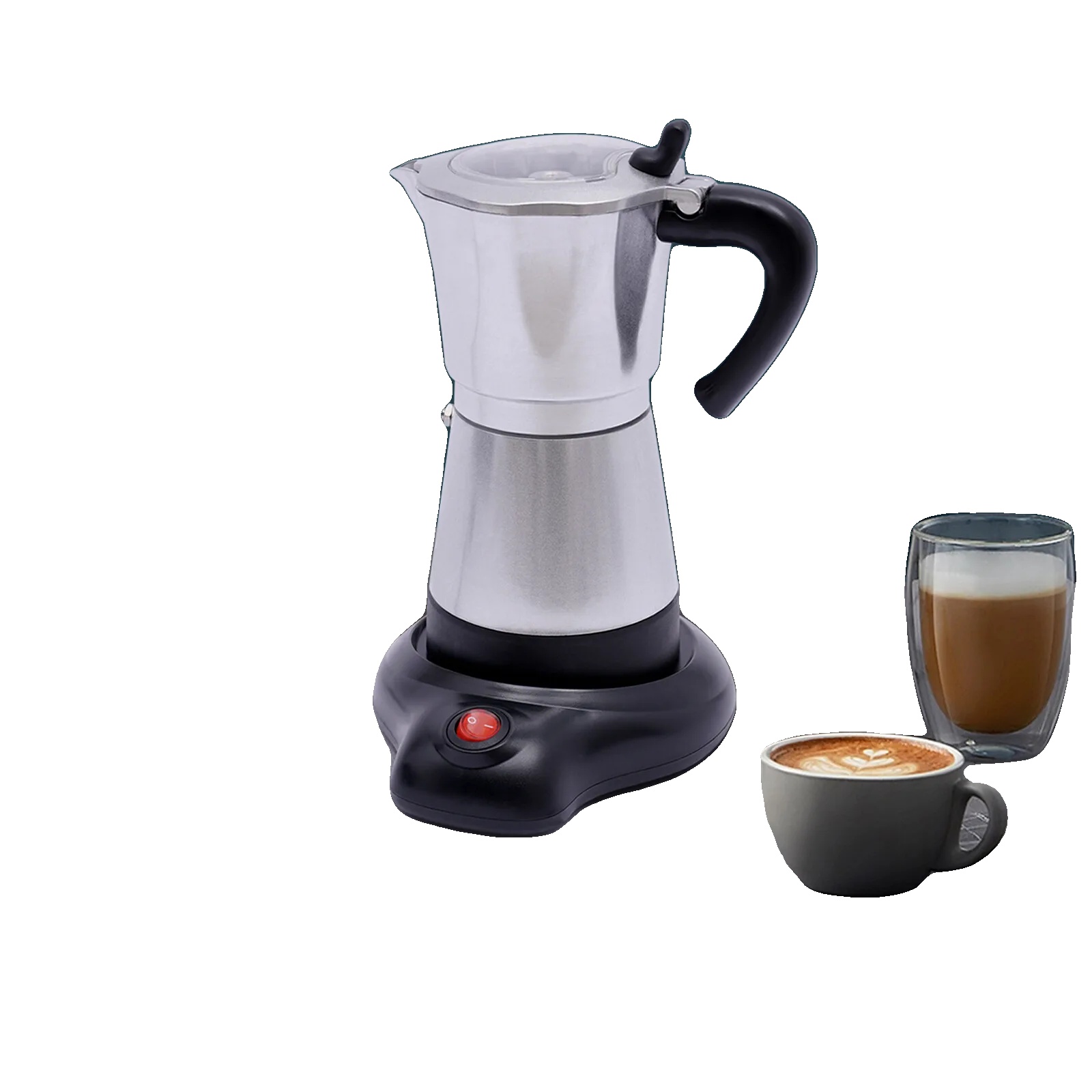 Elektrische Kaffeemaschine, 300 Ml Fassungsvermögen, 480 W Leistung, 2,5 Bar Druck, Für 1–6 Personen, 360° Drehbarer Sockel
