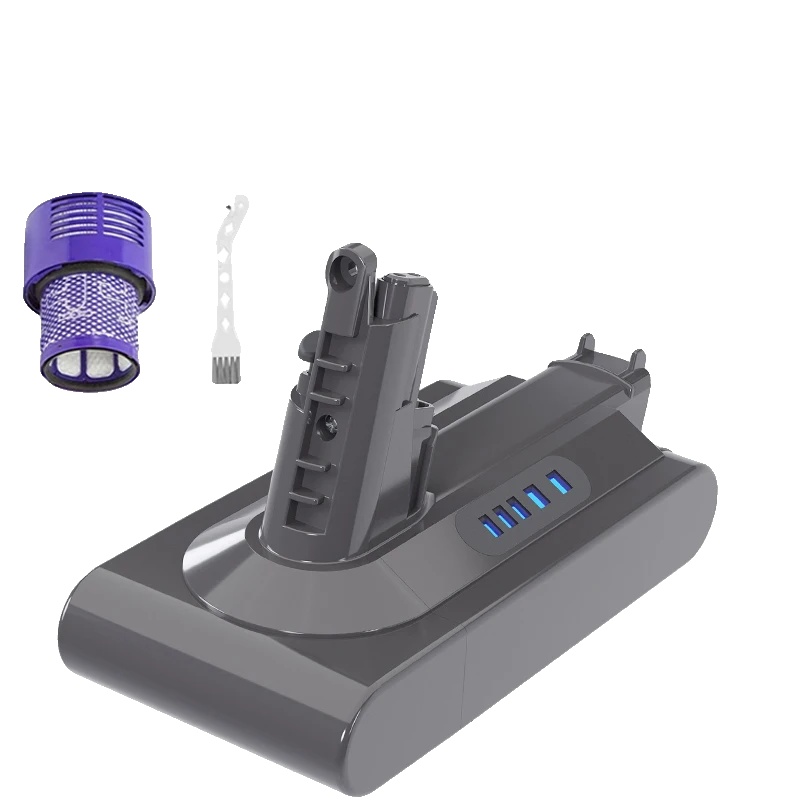 Wiederaufladbarer Staubsaugerakku, 6000 Mah Kapazität, Breite Kompatibilität, V10 Mit Filter