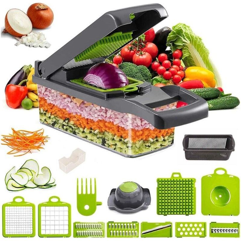 16-in-1 Gemüseschneider Mit Zubehör Für Salat, Obst, Gemüse Und Zum Schälen