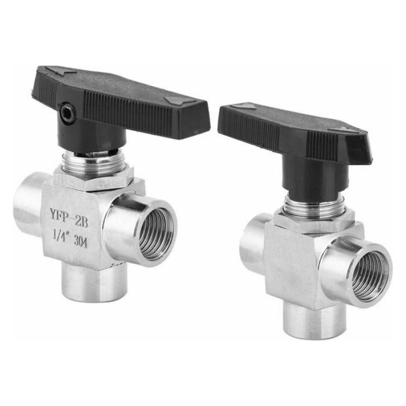 3-wege-ventil Aus Edelstahl – 1, Silber, 1/4", Bspp-durchflussregelung, Befestigungsmaterial Nicht Enthalten