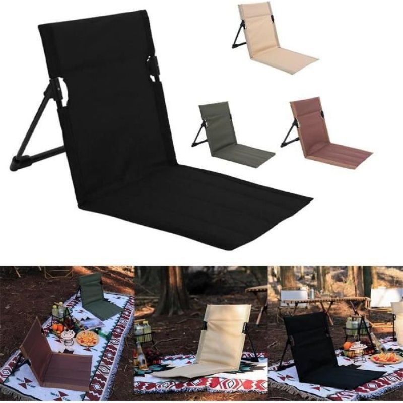 Faltbare Strandmatte Für Sonnenliegen, Gartenmatte, Strandstuhl, Gartenstuhlmatte, Verstellbare Rückenlehne, Khaki