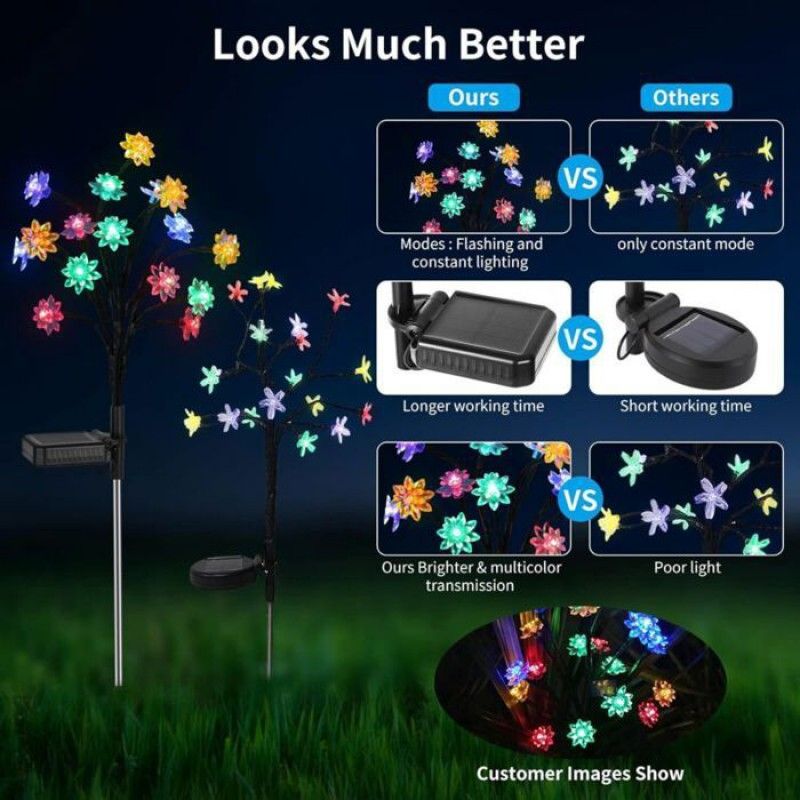 Solarleuchten Für Den Außenbereich – 4er-set – Mehrfarbig – 2 Beleuchtungsmodi – 16 Leds Pro Leuchte