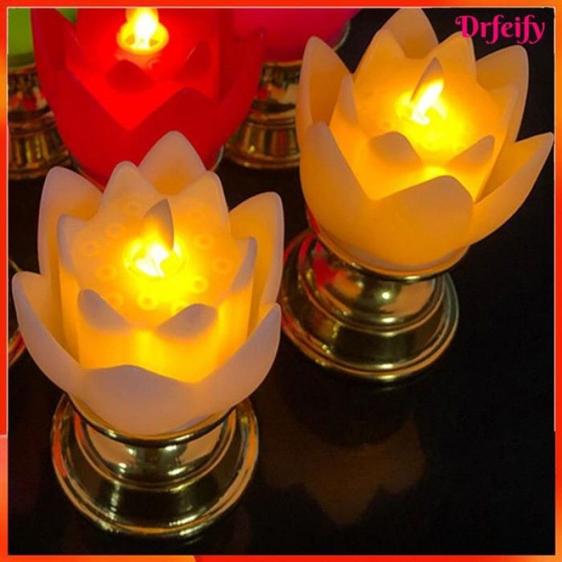 Lotus Led-lampe – Standardmodell – Mehrfarbig – Oszillierender Docht – Batteriebetrieben