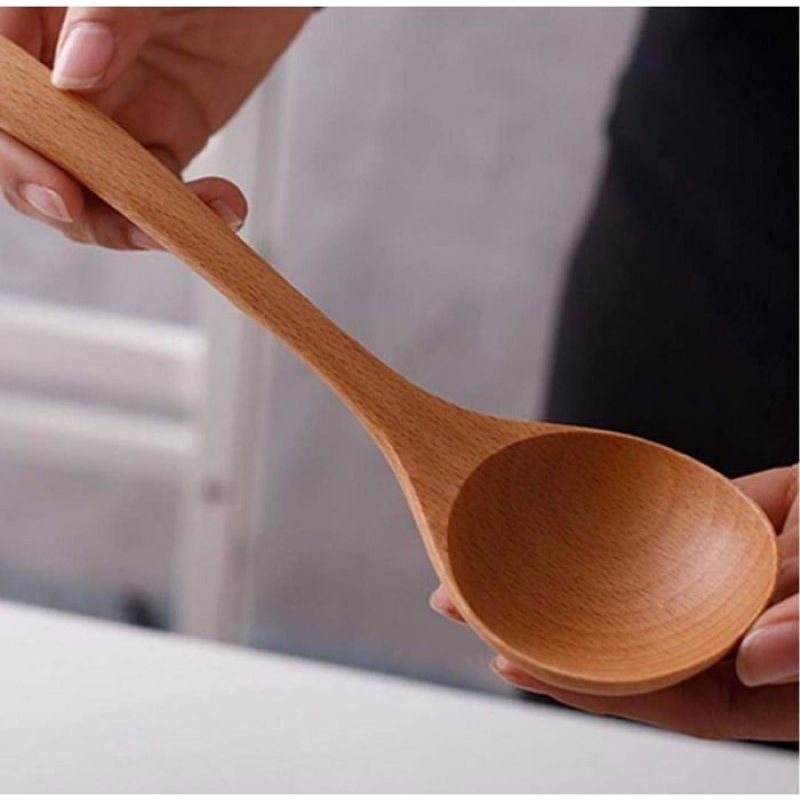 Großer Holzlöffel – 1 Stück, Langer Griff, Suppe, Reis, Zum Umrühren, Kochen, Keine