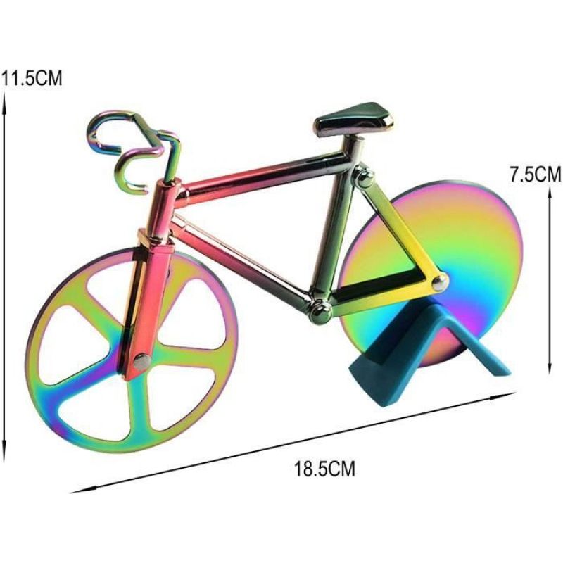 Pizzaschneider, Fahrrad-pizzarad, Antihaftbeschichteter Fahrrad-pizzaschneider Mit Ständer, Geeignet Zum Schneiden Von Pizza (1 Stück)