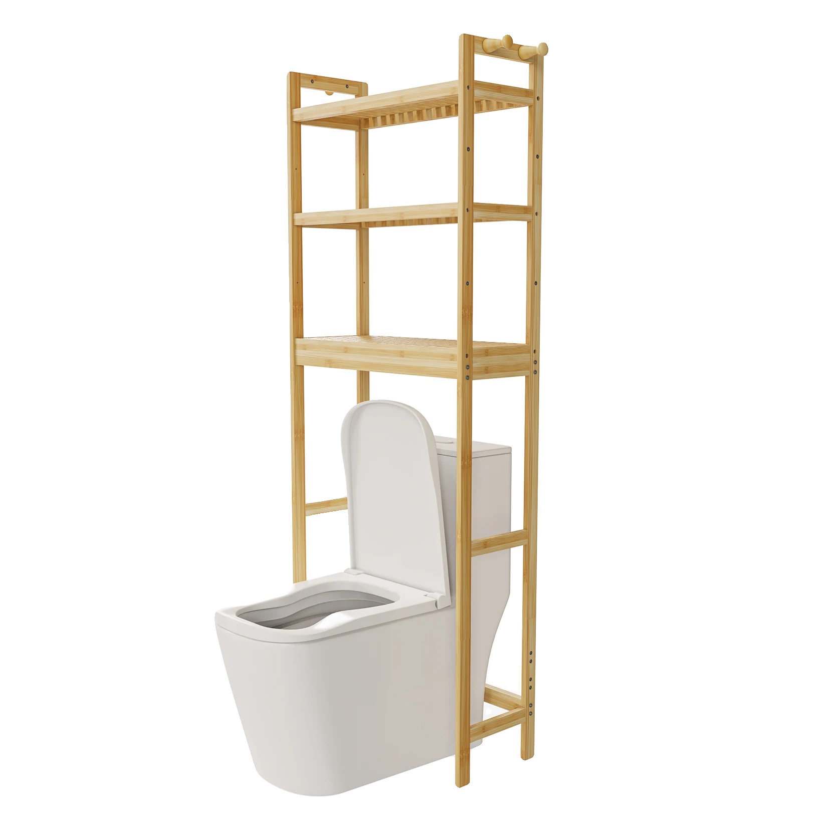 Regal Über Der Toilette, Bambusmaterial, Mehrstufige Ablage, Naturholz