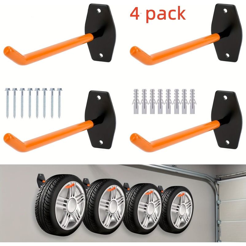 Set Mit 4 Wandhalterungen Mit Haken Für Autoreifen Und Felgen