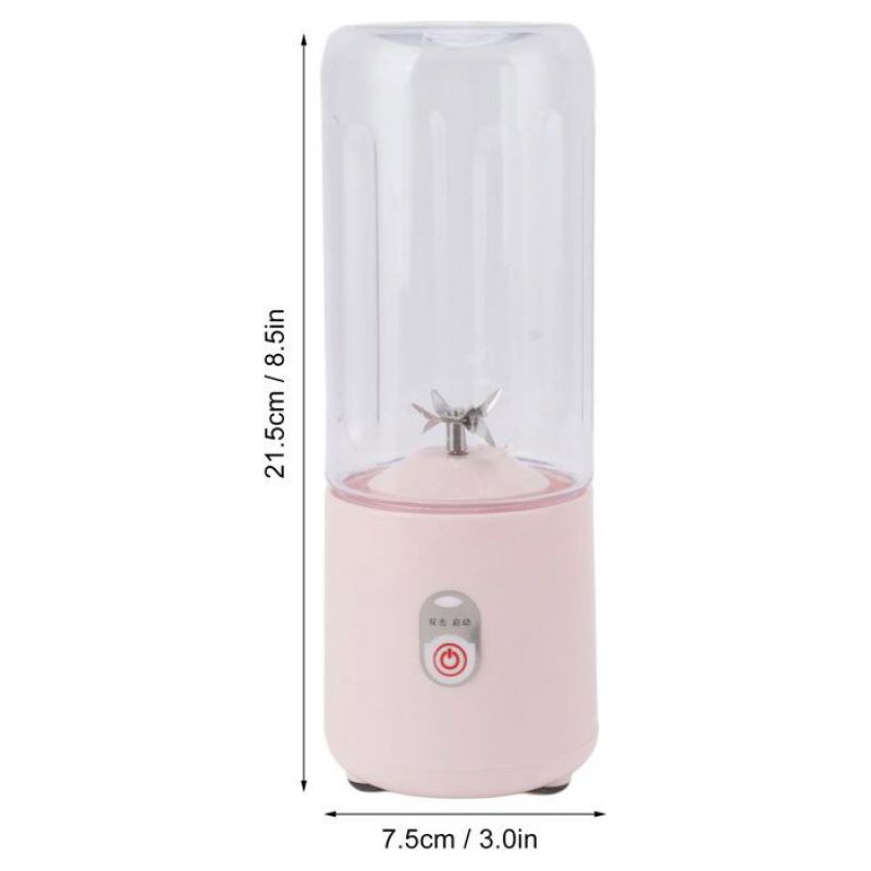 Tragbarer Standmixer – 500 Ml – Usb-aufladbar – 6 Edelstahlklingen – Rosa