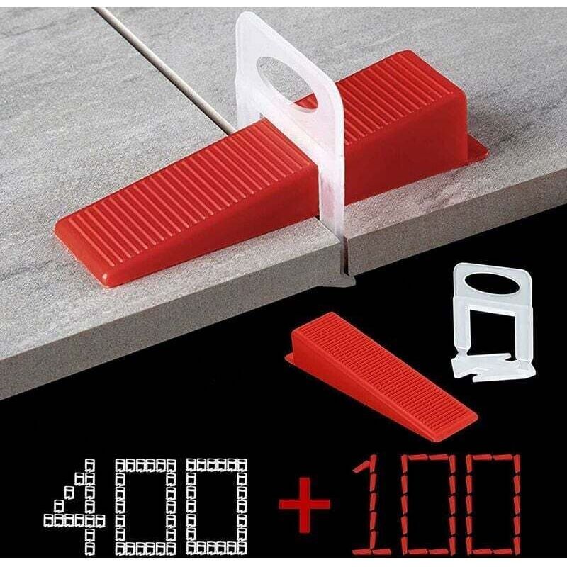 Fliesenkreuze, Fliesenverlegesystem Mit 2 Mm Fugenbreite, 400 Zuglaschen, 100 Wiederverwendbare Keile, Fliesenverlegesystem