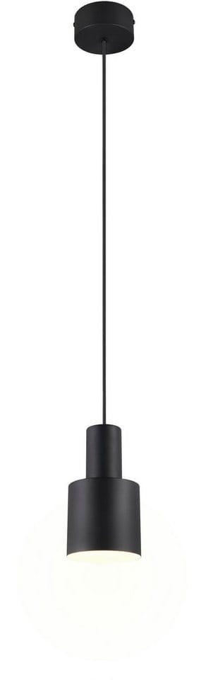 Kleine Pendelleuchte AGUDO mit Metall Lampenschirm Schwarz, Ø 12cm