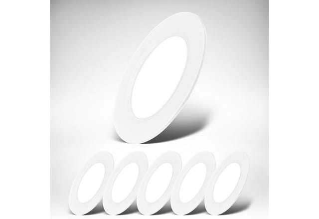 B.k.licht - Einbaustrahler 76mm 6er Set - 230V, 3W, 330lm, led, neutralweiß, weiß