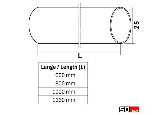 So-tech - sotech Schrankstangenset 600 mm konisch Garderobenstange Chrom poliert bestehend aus Kleiderstange inkl. 1 Paar konischen