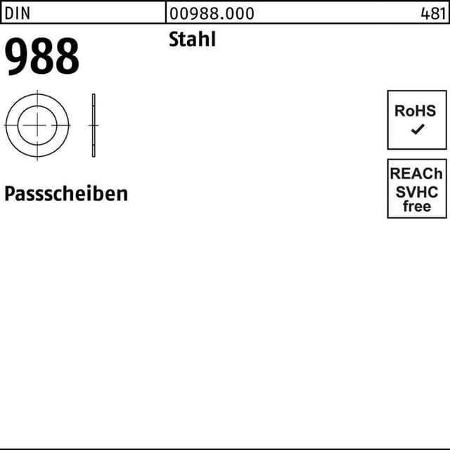 Paßscheibe DIN 988 70 x 90x0,15 Stahl
