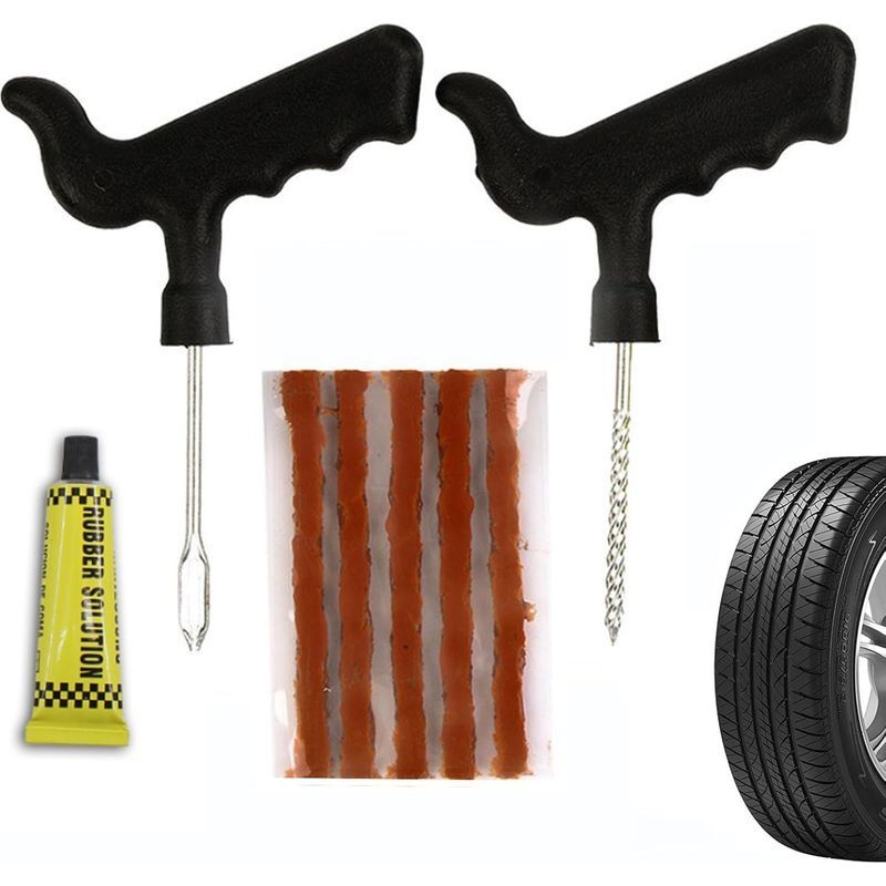Schnellreparaturset Für Reifen – 1 Ergonomischer Pistolengriff-reibahle – 5 Reparaturstreifen – Kompatibel Mit Pkw, Motorrädern Und Lkw