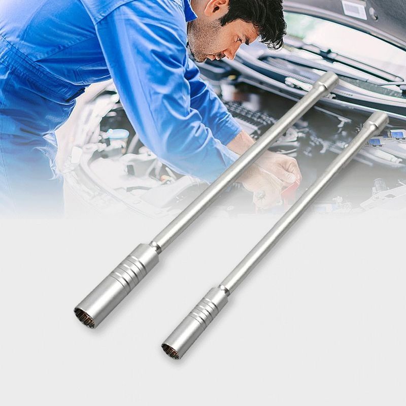 Zündkerzen-ausbauwerkzeug Für 14 Mm Und 16 Mm – Ausbauwerkzeug Mit 360°-schwenkkopf – Chrom-vanadium-stahl – 98 Mm Länge – Fahrzeugkompatibel