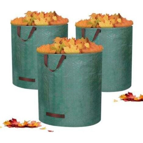 3 X 50-liter-gartenabfallsäcke – Freistehend Und Faltbar – Wiederverwendbare Gartenabfallsäcke Für Rasenschnitt, Laub Und Grünschnitt – Wiederverwendbar