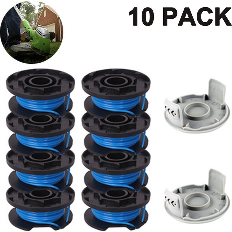 Ersatzspulen Für Ryobi One+ Rasentrimmer – 10-teiliges Set (8 Spulen + 2 Kappen) – 3,5 Meter Weiches Nylon – 0,2 Cm Durchmesser
