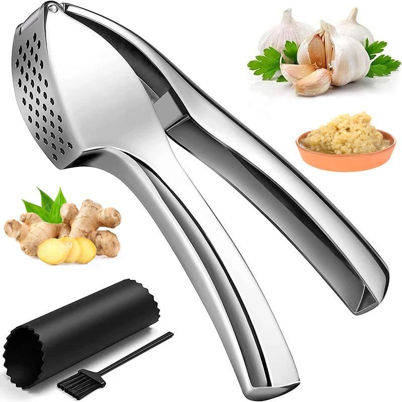 Knoblauchpresse, -zerkleinerer Und -mahlwerk – Zerkleinert Mühelos Knoblauch Und Ingwer – Lebensmittelechtes Material – Großes Fassungsvermögen Für Mehrere Zehen