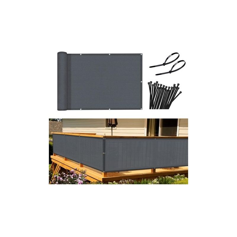 Balkon-sichtschutz 90 X 300 Cm – Uv-beständiges 185 G/m² Hdpe – 95 % Schutz – Schnelle Montage Mit Beiliegendem Zubehör