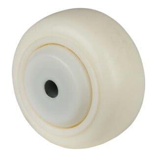 Ersatzrad Rad-Ø 100 mm Tragfähigkeit 300 kg Kunststoff weiß Achs-Ø 12,5 mm Nabenlänge 59 mm