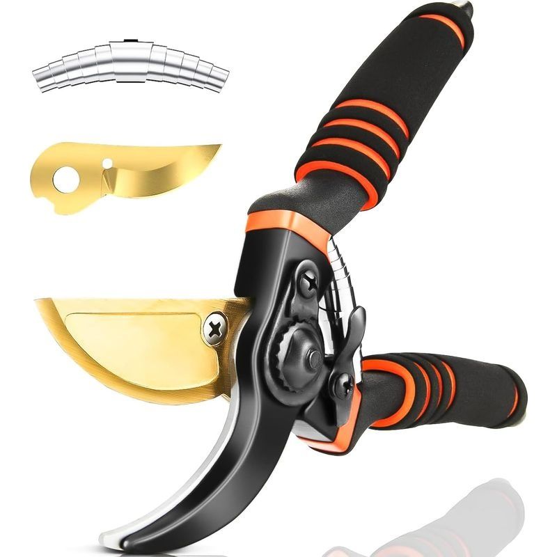 Titan-gartenschere – Scharfe Klinge Bis 19 Mm – Ergonomischer, Rutschfester Griff – Federunterstützung Für Müheloses Schneiden
