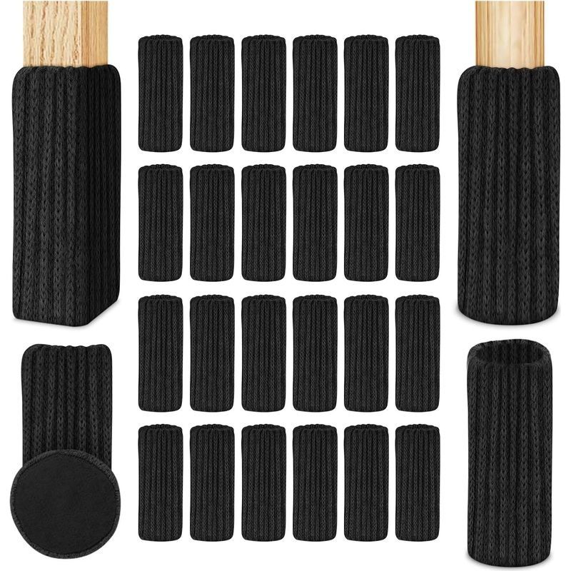 Set Mit 24 Stuhlbeinsocken – Doppellagiger, Rutschfester Filz – Kratz- Und Geräuschdämmend – Umfang 6–18 Cm
