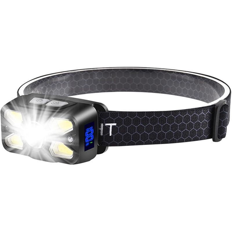 2500 Lumen Led-stirnlampe – Usb-c-aufladbar – 7 Leuchtmodi – 45° Verstellbarer Winkel – Ipx5 Wasserdicht – Für Camping Und Notfälle