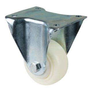 Bs Rollen - Bockrolle Rad-Ø 100 mm Tragfähigkeit 300 kg Kunststoff Platte L138xB110 mm Farbe Rolle weiß