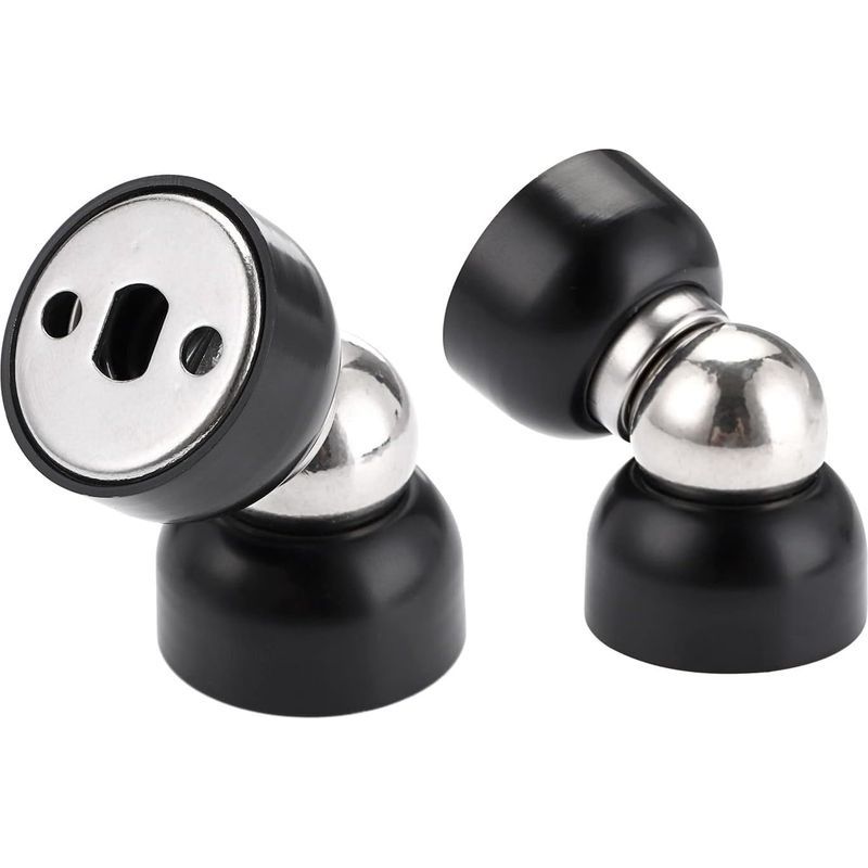 Set Mit 2 Magnetischen Türstoppern Aus Edelstahl – Schraubbefestigung – Durchmesser 3,4 Cm – Für Beengte Räume Und Büros