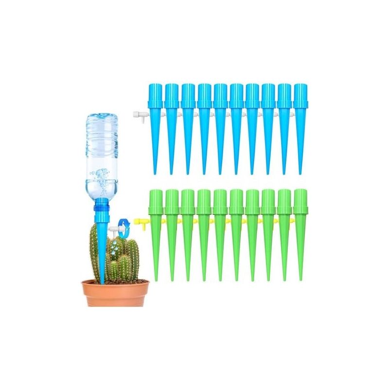 – Set Mit 20 Verstellbaren Automatischen Bewässerungstropfern – Material: Abs – Bewässerung Für 1 Bis 15 Tage – Kompatibel Mit Wasserflaschen
