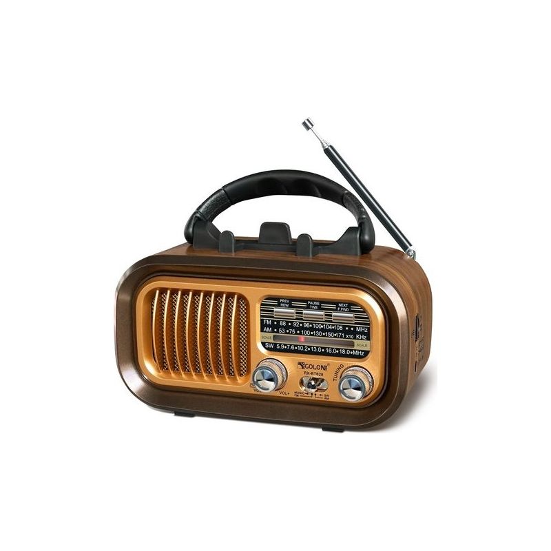 – Tragbares Vintage-bluetooth-fm/am-radio – Dsp-empfang – Teleskopantenne – Usb/sd-mp3-player – Netz- Und Batteriebetrieb