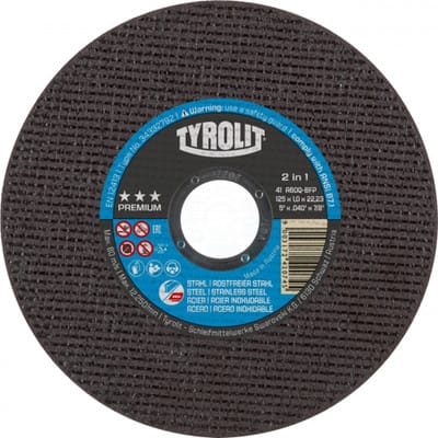 Trennscheibe Stahl/VA 125x1,0 mm gerade Tyrolit