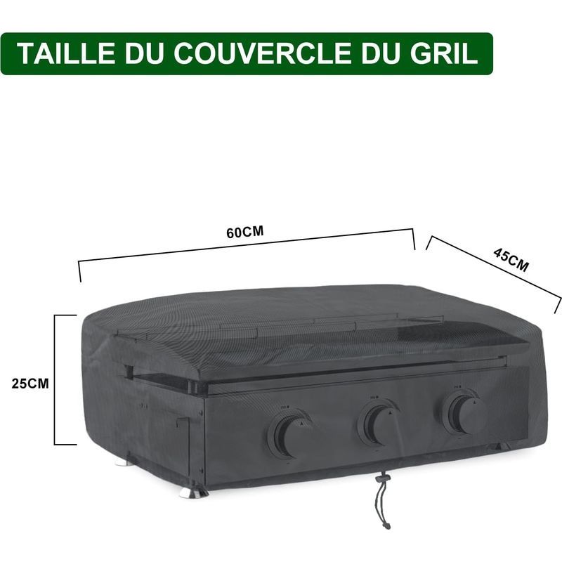 Grillabdeckung 60 X 45 X 25 Cm – Schutzhülle Aus 210d Polyester – Uv- Und Wasserbeständig – Kordelzug Für Sicheren Verschluss – 210d Gas