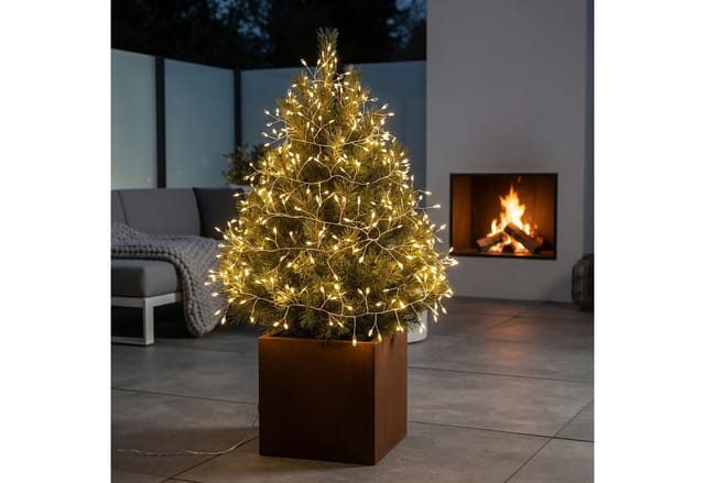 Spetebo - Silver Wire cluster Lights - 720 led / 7,2 m - Draht Büschel Lichterkette für Außen